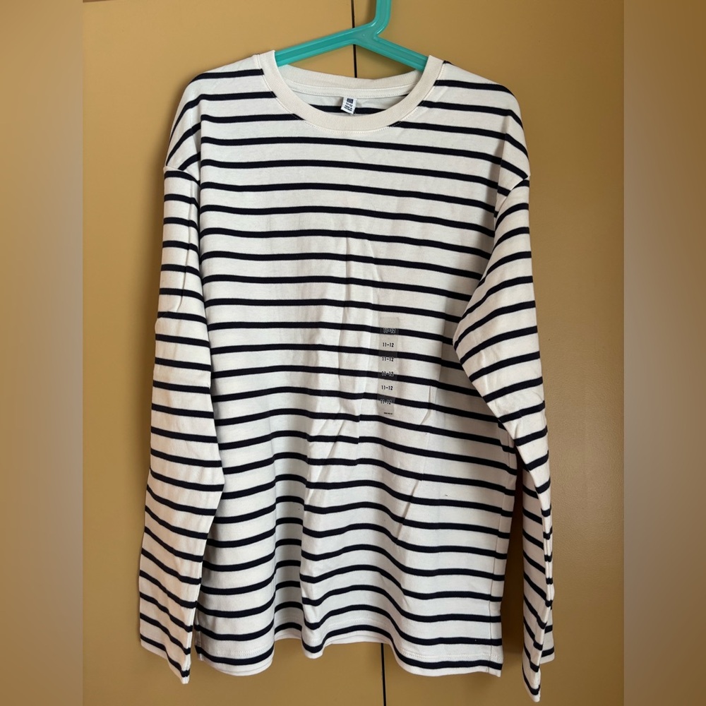 Black and White Uniqlo Striped Shirt